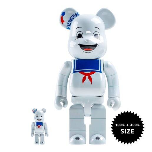 Medicom Ghostbusters Stay Puft Marshmallow Man 100% 400% Bearbrick Figure Set